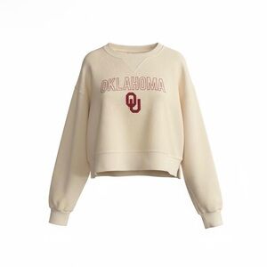Oklahoma Cropped Crewneck Sweatshirt - Cream